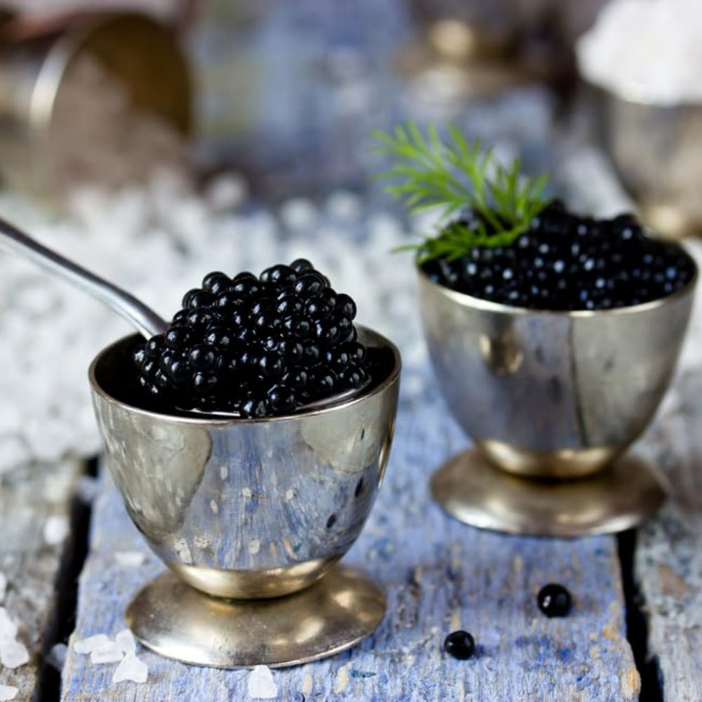“Glossy Black Caviar – Pure Elegance in Every Pearl”